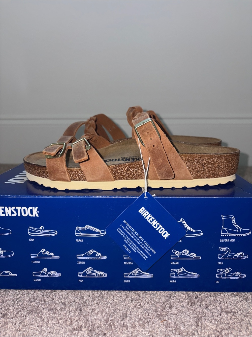 Birkenstock Franca Tan Braided Leather Double-Strap Sandals size 39 (US 8) - Picture 2 of 3